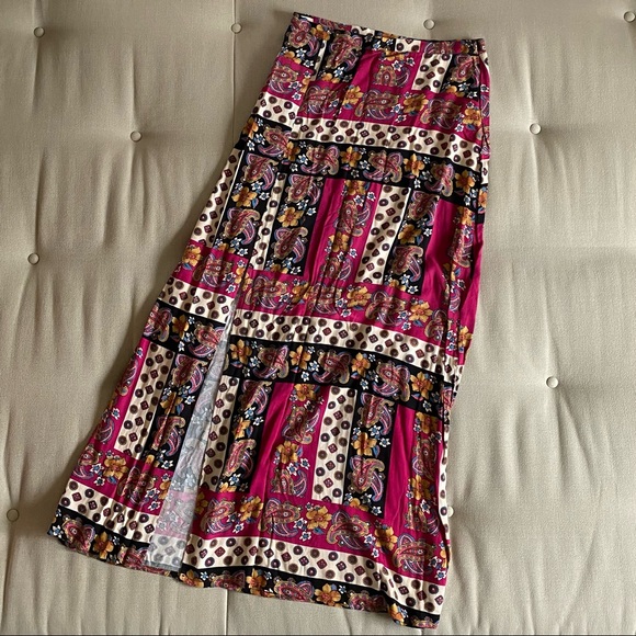 MINKPINK Patchwork Print Maxi Skirt - Picture 1 of 4